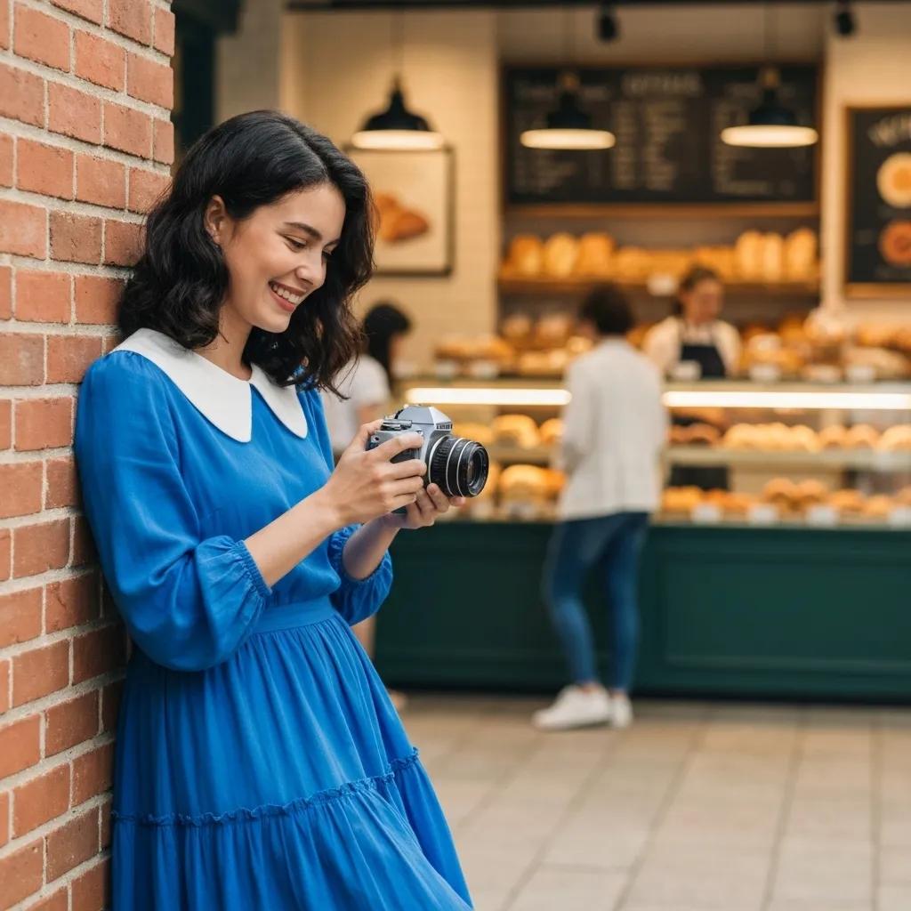 A small business owner proudly displaying user-generated content on their social media channels