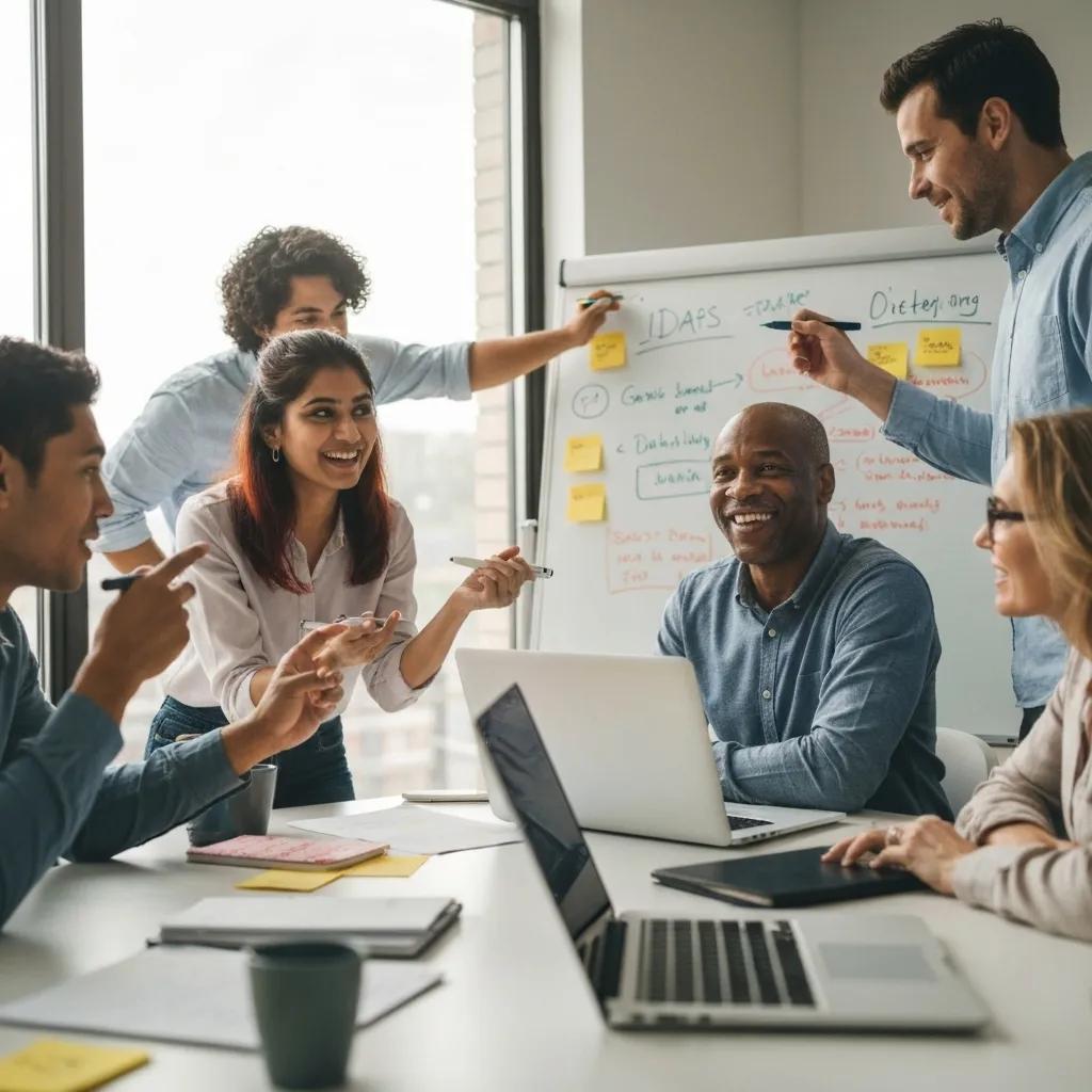 Local business owners collaborating on effective link building strategies
