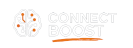 Connect Boost Marketing Agency logo featuring a brain design, emphasizing creativity and digital marketing services.