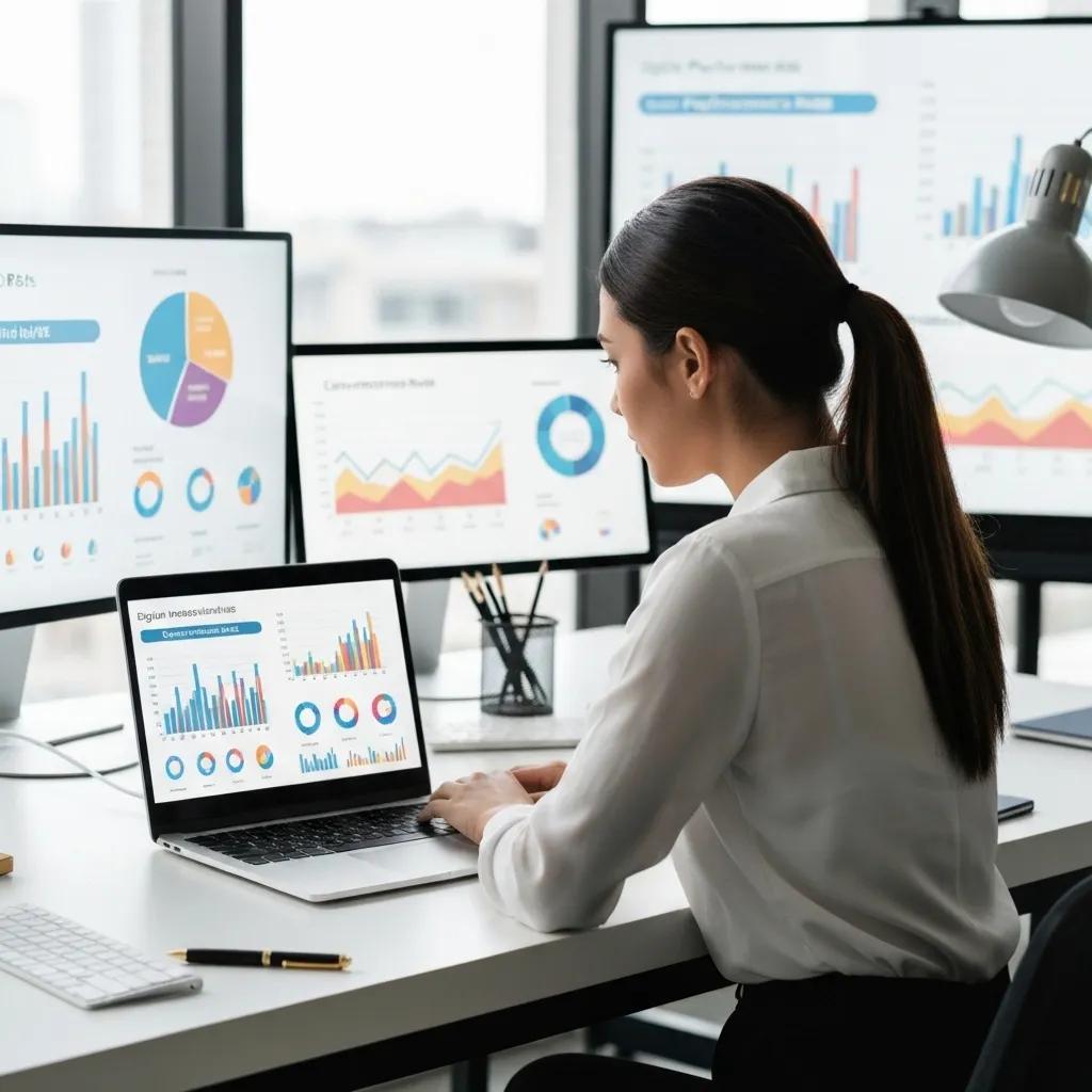 e3585793-ad7d-4f52-bc70-73c196c2a07f.webp Digital marketing professional analyzing conversion rates in a modern office
