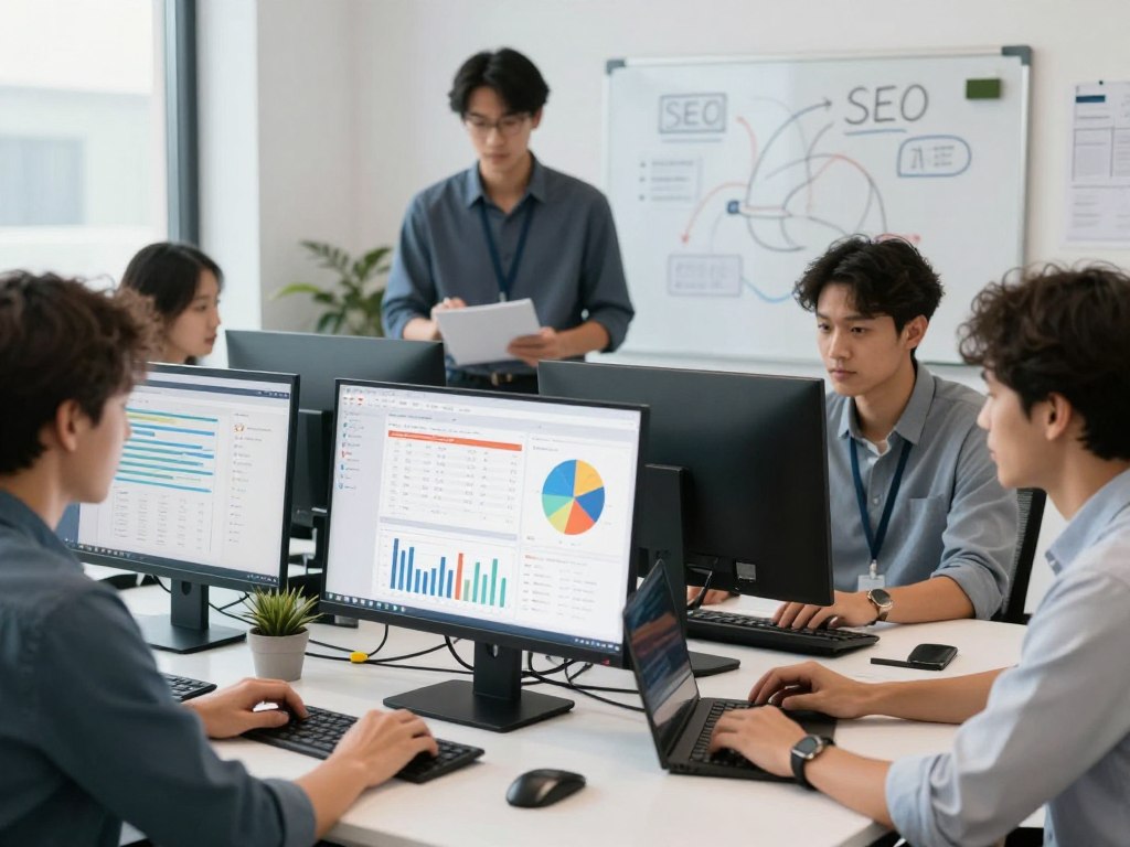 Connect Boost team working on small business search engine optimization strategy